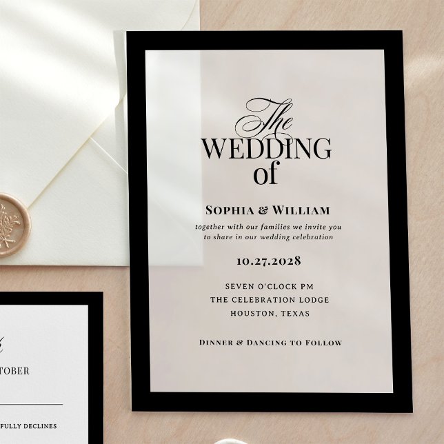 Classic Luxe | Elegant Black Frame Wedding Acrylic Invitations (Creator Uploaded)