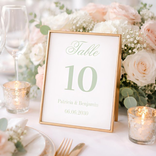 Classic Luxe | Elegant Dusty Blue Wedding  Table Number (Creator Uploaded)