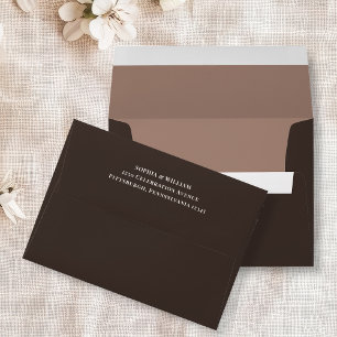 Classic Luxe Elegant Espresso Brown and Taupe Envelope