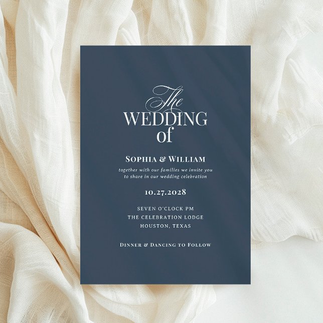 Classic Luxe | Elegant Navy Blue Wedding Invitation (Creator Uploaded)