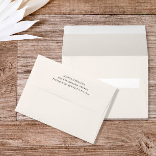 Classic Luxe   Elegant Neutral Ivory and Brown Envelope