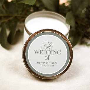 Classic Luxe Elegant Sage Green Wedding Round Sticker