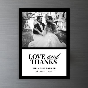 Classic Luxe   Elegant Wedding Photo Thank You Magnetic Invitation