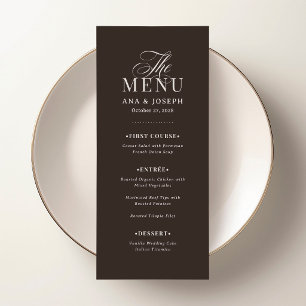 Classic Luxe Espresso Brown Wedding Menu