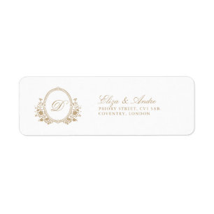 Classic Luxe Gold Monogram Return Address Labels