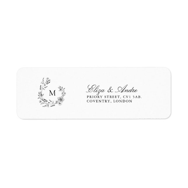 Classic Luxe Monogram Return Address Labels (Front)