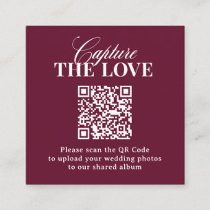 Classic Luxe QR Code Wedding Capture the Love Enclosure Card