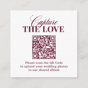 Classic Luxe QR Code Wedding Capture the Love Enclosure Card
