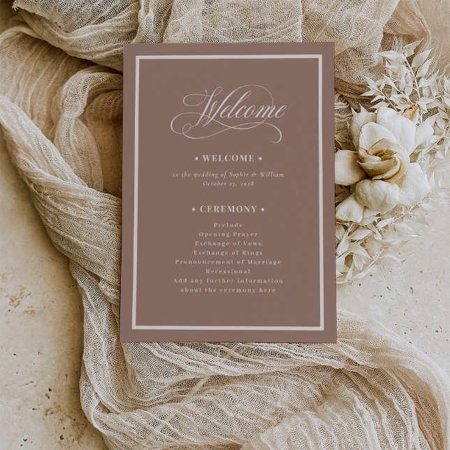 Classic Luxe | Soft Mocha Taupe Neutral Wedding Programme (Creator Uploaded)
