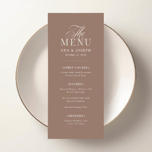 Classic Luxe Soft Mocha Taupe Wedding Menu