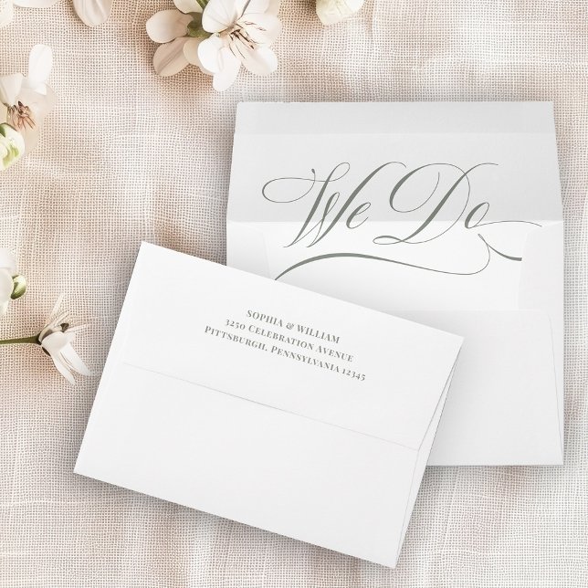 Classic Luxe | White and Sage We Do Calligraphy Envelope (Creator Uploaded)