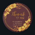 Classic Luxury Burgundy & Gold Wedding Thank You Magnet<br><div class="desc">The Classic Luxury Burgundy & Gold Floral Wedding thank you favour tag has a dark burgundy background that is adorned with an intricate gold floral greenery pattern and modern typography. The combination of the rich burgundy and the shimmering gold create an elegant and luxurious aesthetic. ♥ View the collection on...</div>