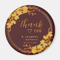 Classic Luxury Burgundy & Gold Wedding Thank You