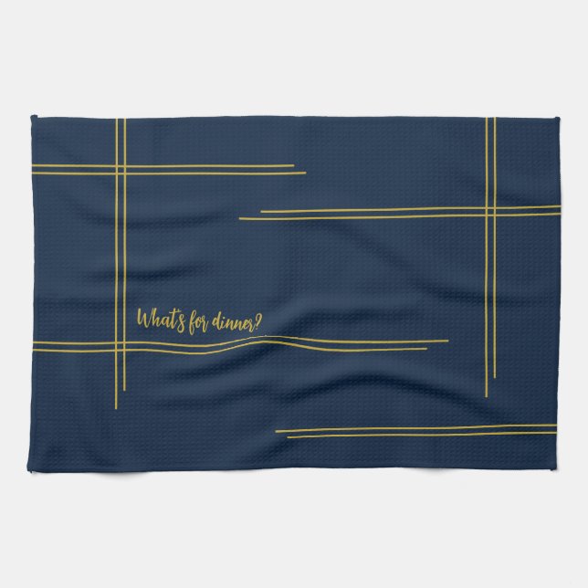  Classic luxury Navy and Gold  Dinner? Tea Towel (Horizontal)