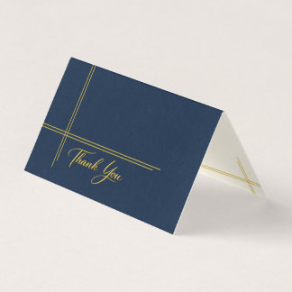 Classic luxury Navy and Gold thank you card