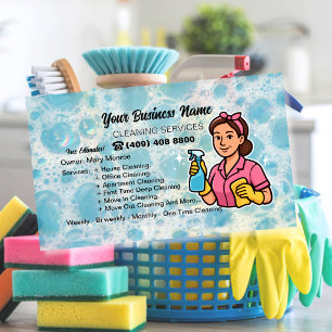 Classic Maid House Cleaning Service Housekeeper Business Card