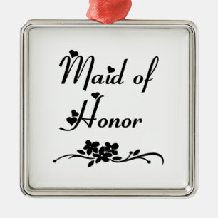 Classic Maid Of Honour Metal Tree Decoration