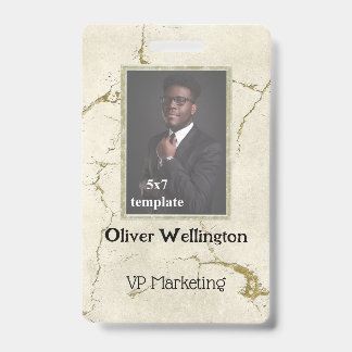 Classic Marble Convention Employee ID Tag Badge
