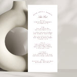 Classic Maroon Burgundy Calligraphy Formal Wedding Menu<br><div class="desc">This Design is part of a collection;
Please get in touch with me if you need help finding matching designs or products;
Also available in alternate colours</div>