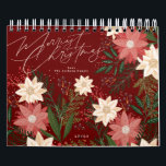 Classic Maroon Merry Christmas Calendar<br><div class="desc">***this design is part of a christmas holiday collection*** _______________________ this design template is fully editable and customisable by you the customer - click personalise further button if you with to move, add, delete or make major changes to the design _______________________ *if you have any DESIGN questions or need more...</div>