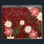 Classic Maroon Merry Christmas Calendar<br><div class="desc">***this design is part of a christmas holiday collection*** _______________________ this design template is fully editable and customisable by you the customer - click personalise further button if you with to move, add, delete or make major changes to the design _______________________ *if you have any DESIGN questions or need more...</div>