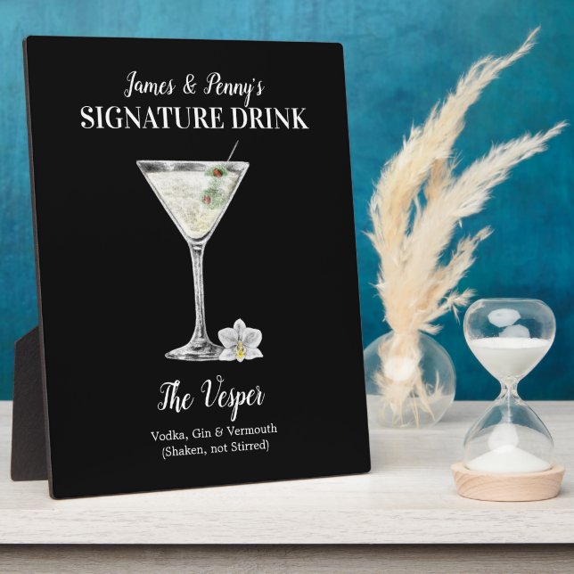 Classic Martini • PERSONALIZE this Signature Drink Plaque (Side)