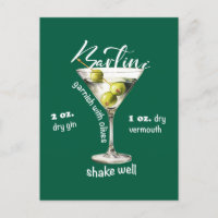 Classic Martini Recipe Cocktail Bar Art