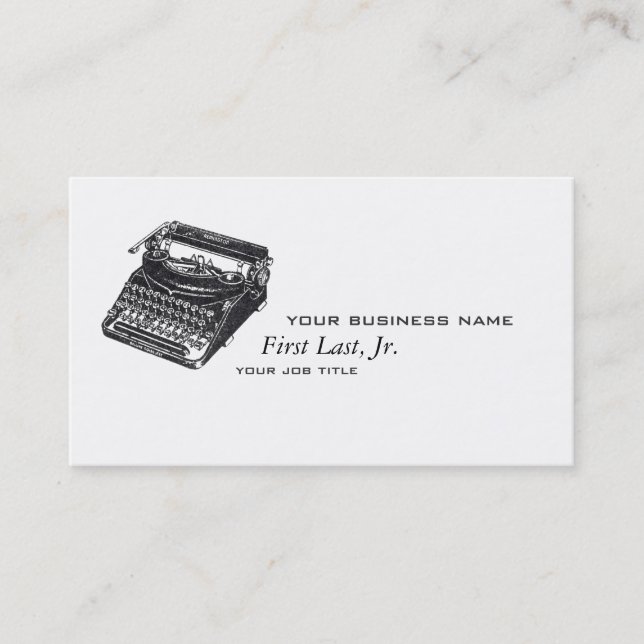 Classic Mechanical Manual Typewriter Business Card (Front)