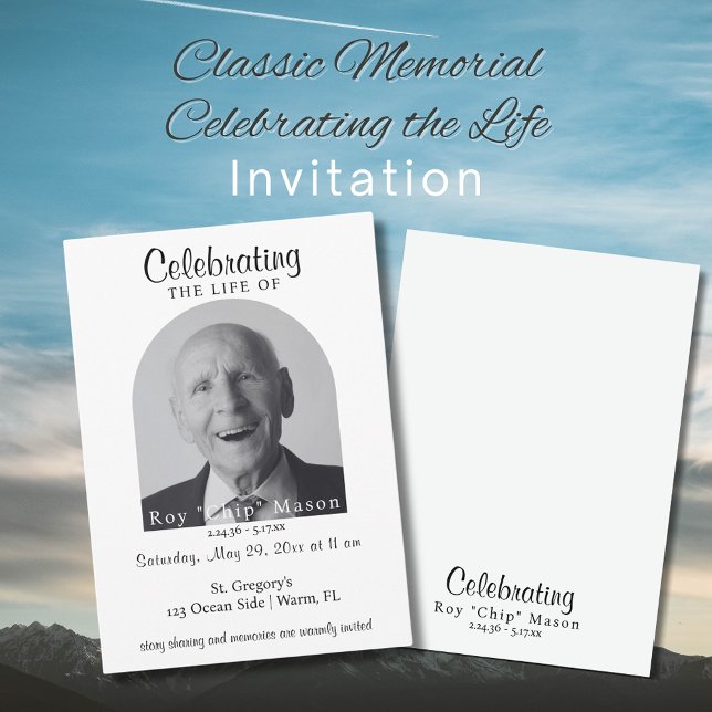 Classic Memorial Celebrating the Life Invitation (Creator Uploaded)