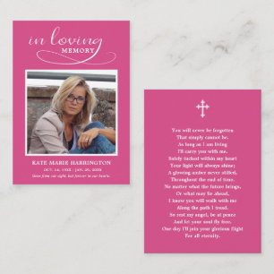 Classic Memorial Photo Funeral Card