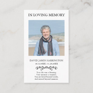 Classic Memorial Photo Funeral Card