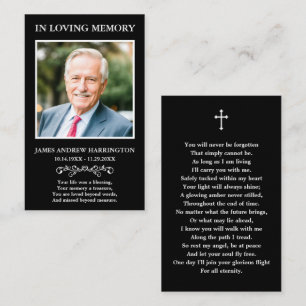 Classic Memorial Photo Funeral Card