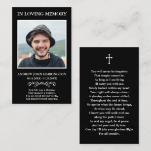 Classic Memorial Photo Funeral Card
