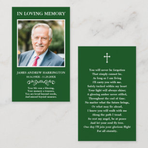Classic Memorial Photo Funeral Card