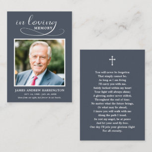 Classic Memorial Photo Funeral Card