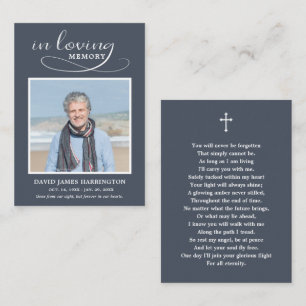 Classic Memorial Photo Funeral Card