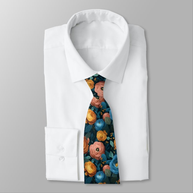 Classic Mens Accessories Ranunculus Tie (Tied)