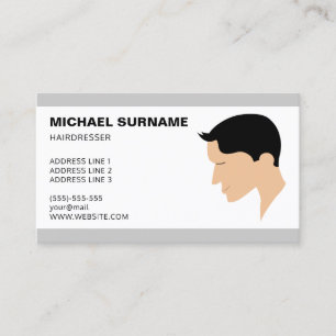 Classic Men's Haircut Illustration Barber Business Card