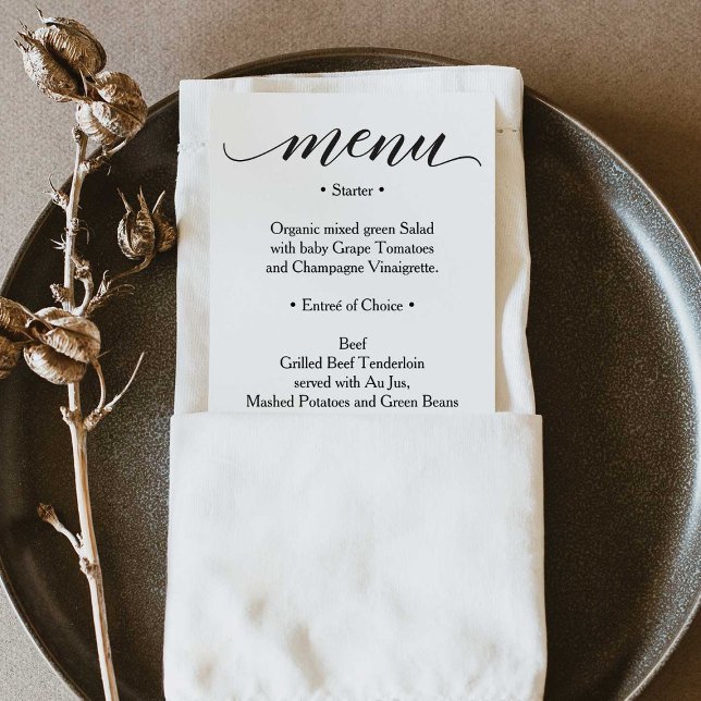 Classic Menu - Wedding Menu or Bridal Shower Menu Invitation (Creator Uploaded)