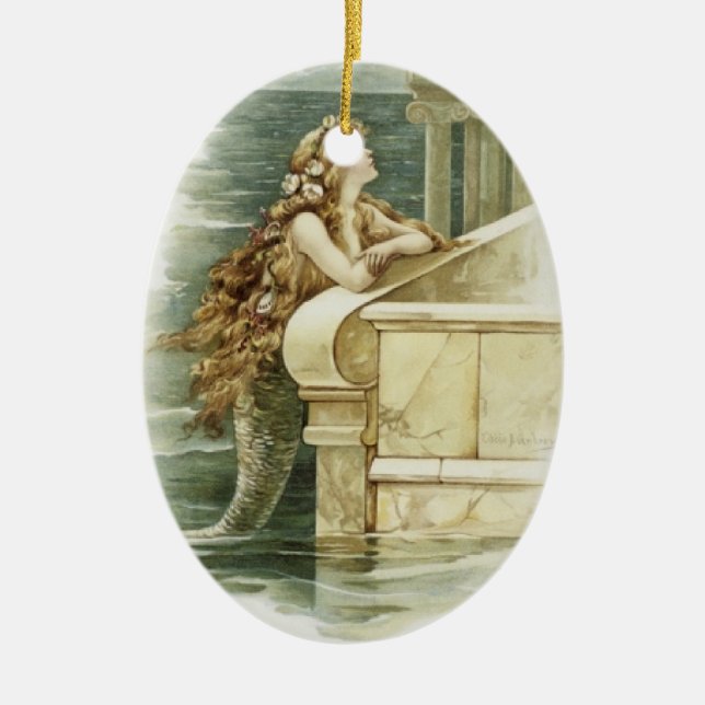 Classic Mermaid Ceramic Tree Decoration (Front)