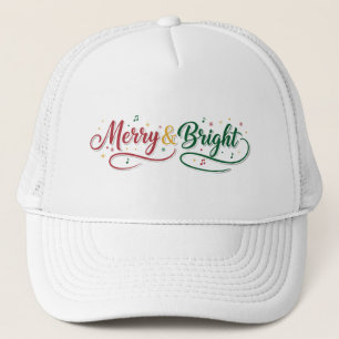 Classic Merry & Bright Christmas Script Trucker Hat