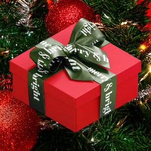 Classic Merry & Bright Green Colour #1A4301 Satin Ribbon