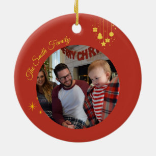 Classic Merry Christmas Ceramic Tree Decoration