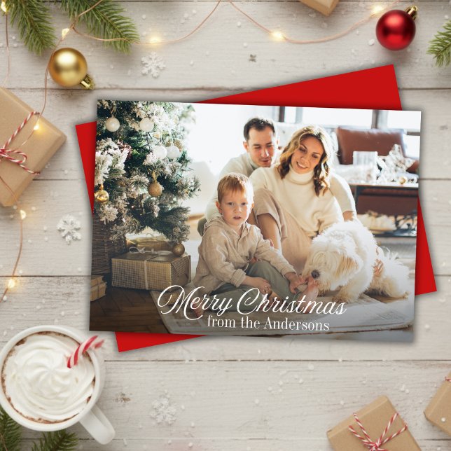Classic Merry Christmas Custom Photo Holiday Card (Classic Merry Christmas Custom Photo Holiday Card)