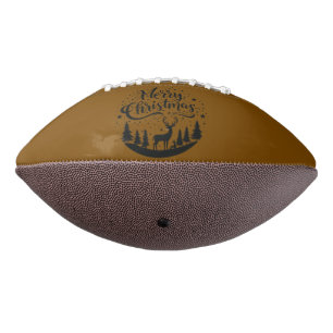 Classic Merry Christmas Deer and Tree Design Art" Football