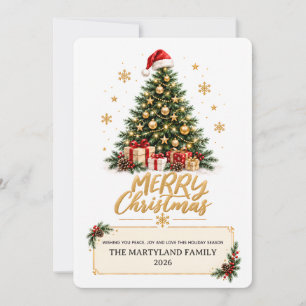 🎄✨ Classic Merry Christmas Family Holiday Card 🎁