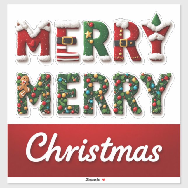 ❄️ Classic Merry Christmas Greeting 🎄 (Sheet)