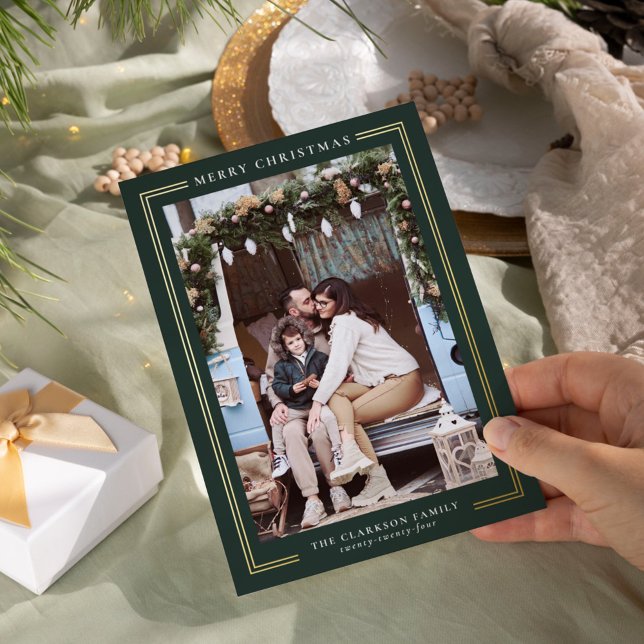 Classic Merry Christmas Holiday Photo Card (Creator Uploaded)