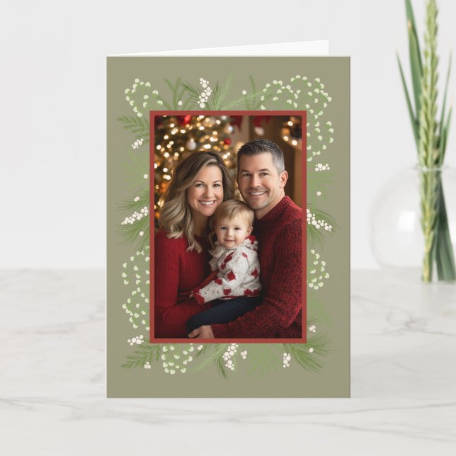  Classic Merry Christmas Photo Card (Front)