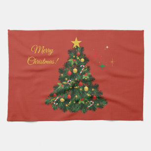 Classic Merry Christmas Tea Towel